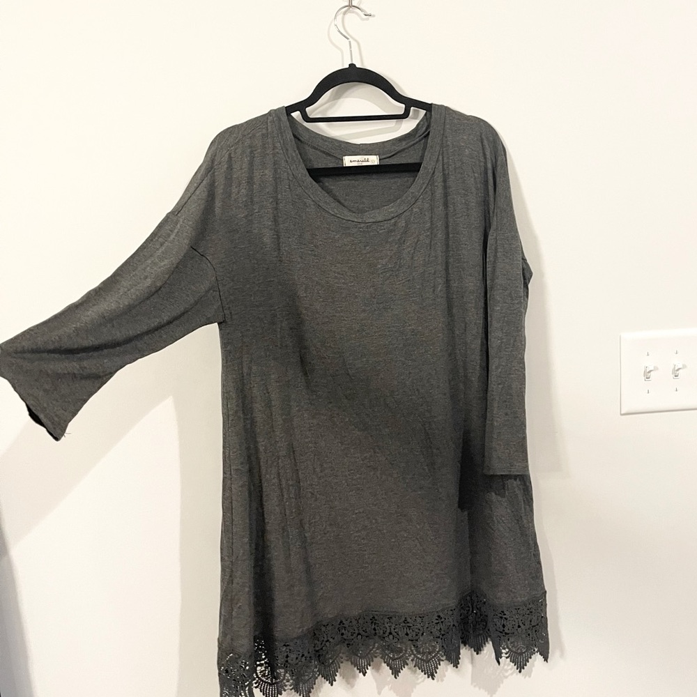 Soft Jersey Material Lace Hem Top